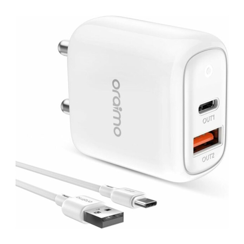 Oraimo Cannon 2 Pro 18W Charger With Micro Cable White