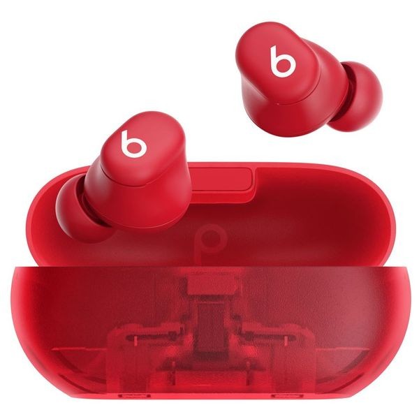 Beats Solo Buds - Bluetooth Headphone In Ear - Acoustic Architecture - Ergonomic Design - Up to 18 Hours - Transparent Red