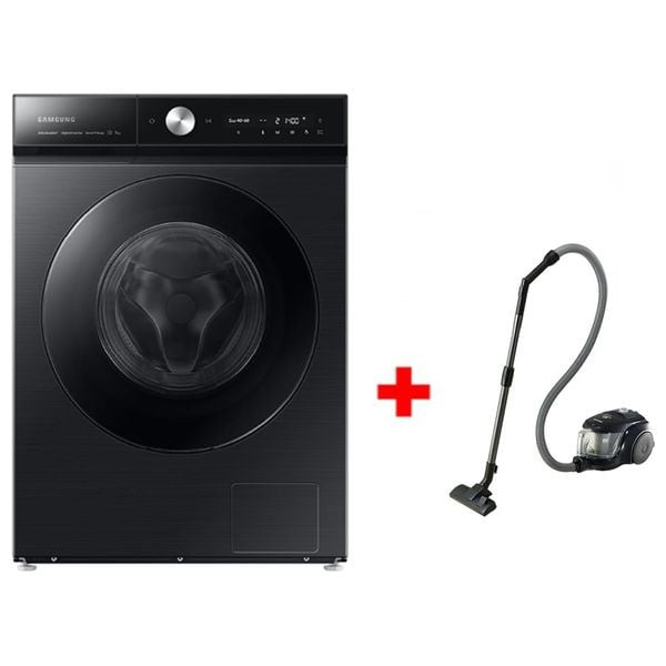 Samsung WW11B1944DGBFH - 11Kg - 1400RPM - Front Loading Washing Machine - Black + Samsung SC4570 - 1800W - Bagless Vacuum Cleaner - Black