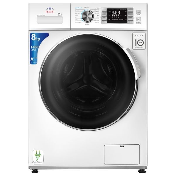 Sonic SN-FC100-W - 8Kg - 1400RPM - Front Loading Washing Machine - White