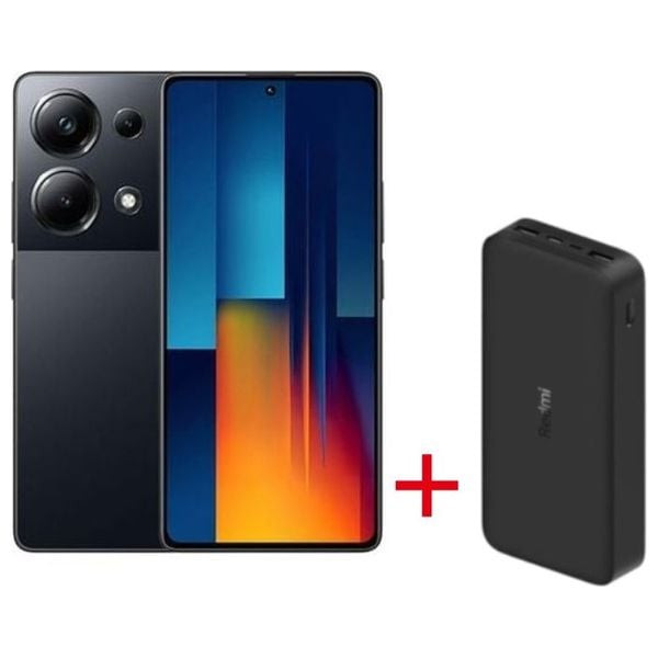 Xiaomi Poco M6 Pro - Dual SIM - 512/12GB - Blue + Xiaomi Redmi 18W - Power Bank - 20000mah - Black