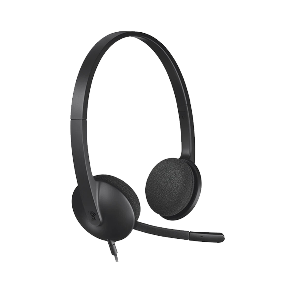 Logitech H340 USB Stereo Headset with Noise-Canceling Mic for PC and Laptop