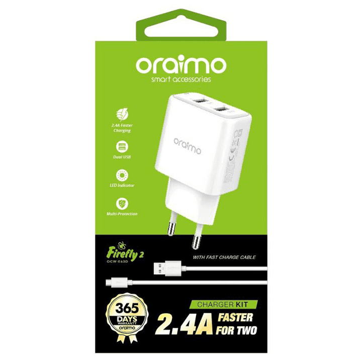 Oraimo Charger kit USP Port 10W LTG