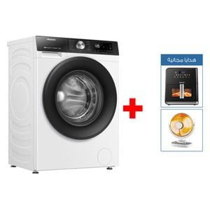 Hisense WFQP8012WS - 8Kg - 1200RPM - Front Loading Washing Machine - White + Electric Fryer + Carbon Heater