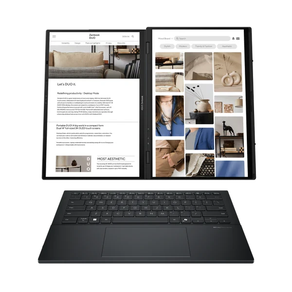 ASUS Zenbook DUO Touch screen UX8406MA-PZ005W Laptop - 14” 120Hz OLED -Core Ultra 9 185H - 32GB RAM - 2TB SSD - Shared - Windows 11