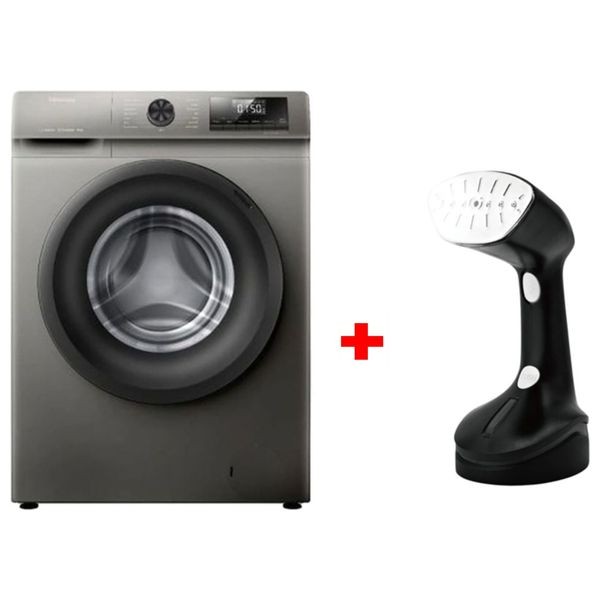 Hisense WFQP8012T - 8Kg - 1200RPM - Front Loading Washing Machine - Gray + HAUSBERG HB-7901NG - Portable Steam Iron - Black