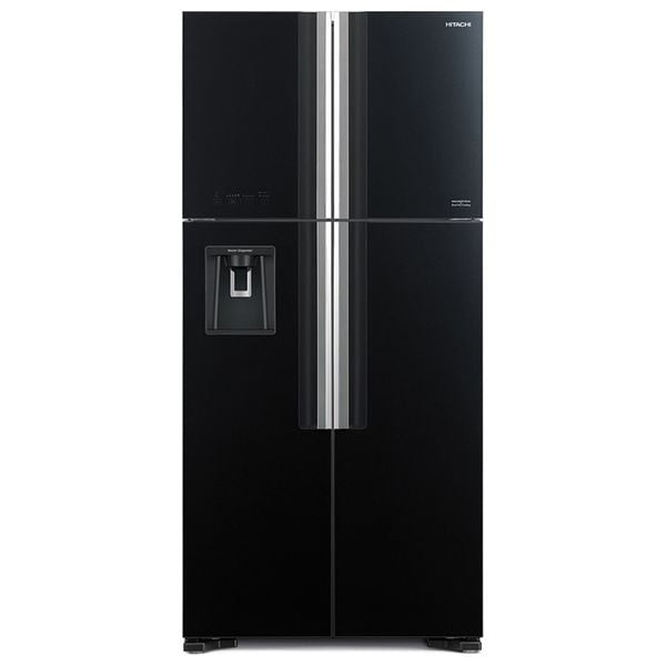 Hitachi RW760BK - 25ft - French Door Refrigerator - Glass Black