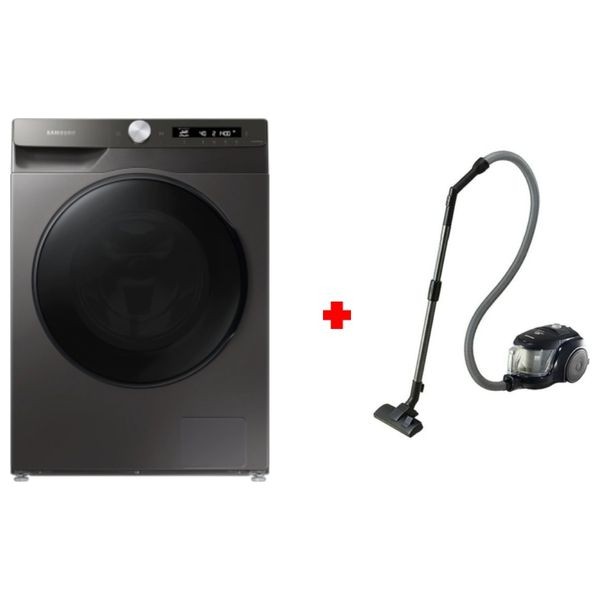 Samsung WD14T504DBN/RQ - 14/8Kg - 1400RPM - Front Loading Washing Machine & Dryer - Inox  + Samsung SC4570 - 1800W - Bagless Vacuum Cleaner - Black