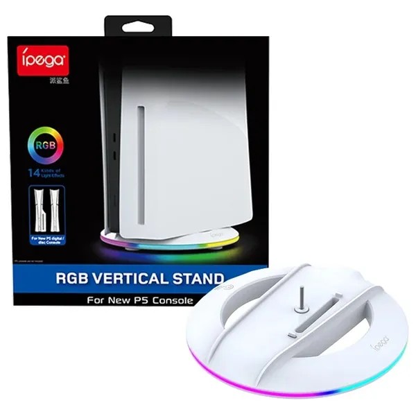 ipega PS5-RGB slim Vertical Stand - White