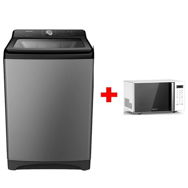 Hisense WT3T1723UT - 17Kg - Top Loading Washing Machine - Gray + Microwave