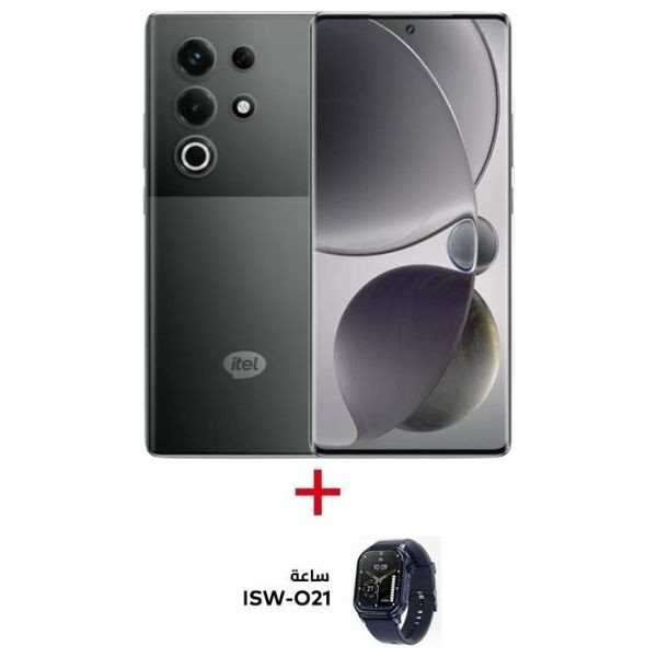 Itel S25 Ultra - Dual SIM - 512/8GB - Bromo Black + Itel Watch ISW-O21 - Black