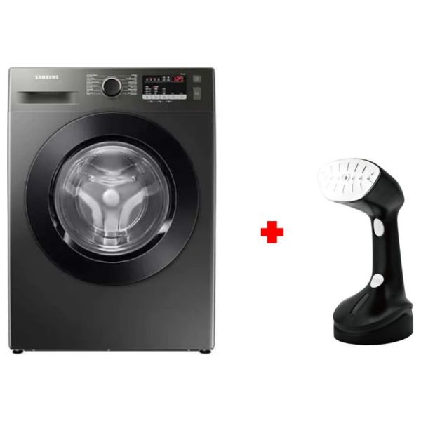Samsung WW80T4040CX - 8Kg - 1400RPM - Front Loading Washing Machine - Gray + HAUSBERG HB-7901NG - Portable Steam Iron - 1200W - 200ml - Black