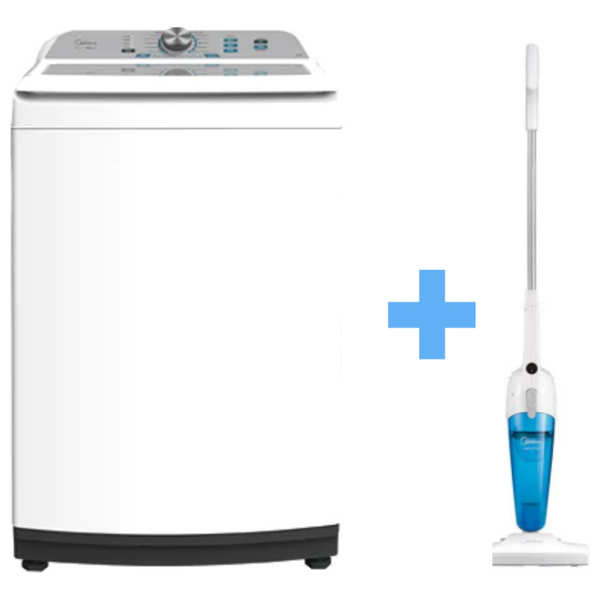 Midea MA500W150/WW - 15Kg - Top Loading Washing Machine - White + Midea SC861 - Handheld Vacuum Cleaner - White