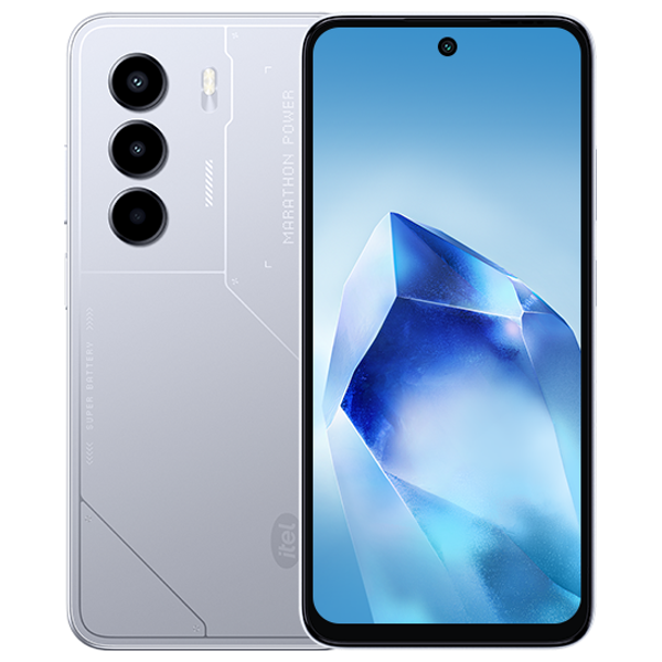 Itel Power 70 - Dual SIM - 128/4GB - Mediatek Helio G50 Ultimate - 6.67 inch - 6000 mAh - Silver