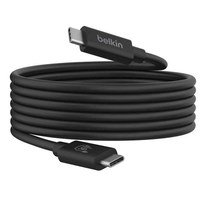 Belkin USB4 Cable, USB-C to USB-C 240W 20Gbps 2M Cable, 4K 60Hz resolution.