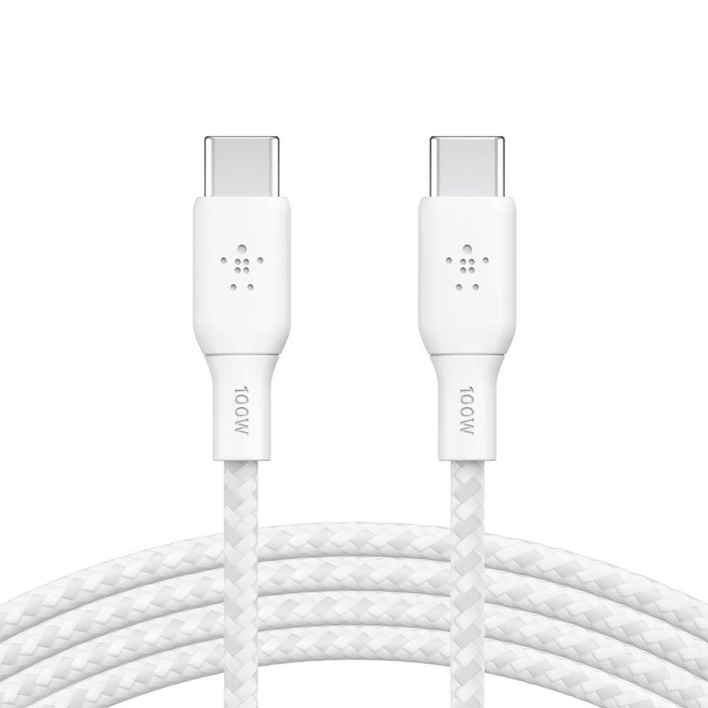 BELKIN BRAIDED C-C 2.0 1M WHT 2PK