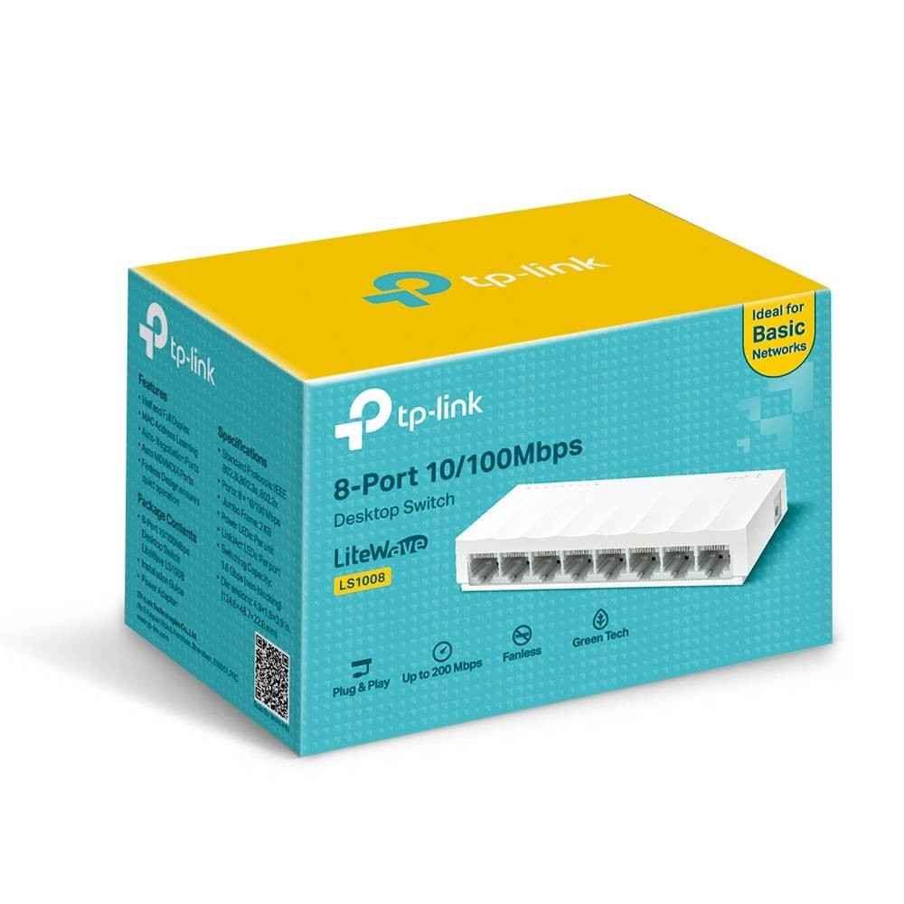 TP-Link LS1008 8-Port 10/100Mbps Desktop Switch for Home and Office Networking