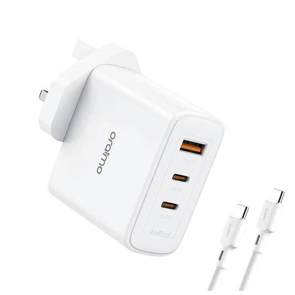 Oraimo Charger 65W Gan tech with C To C  cable (100W) White