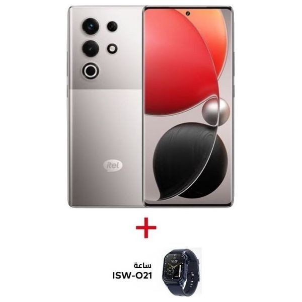 Itel S25 Ultra - Dual SIM - 512/8GB - Meteor Titanium + Itel Watch ISW-O21 - Black