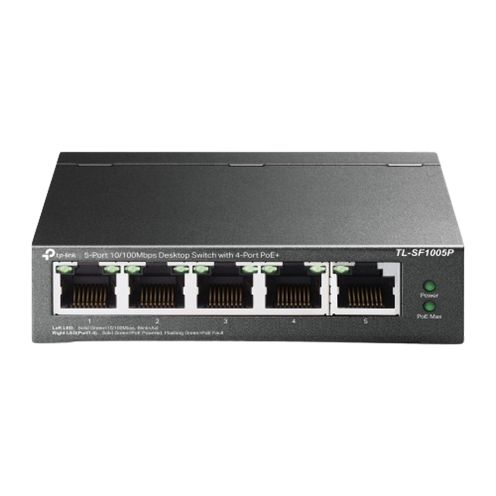 TP-Link TL-SF1005P 5-Port 10/100Mbps PoE+ Desktop Switch with 4 PoE+ Ports