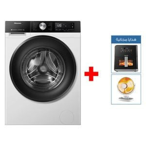 Hisense WF3S9043BW - 9Kg - 1400RPM - Front Loading Washing Machine - White + Electric Fryer + Carbon Heater